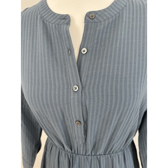 Jenni Kayne Seersucker Shirt Midi Dress Women’s Sz S Ink Blue Lined 3/4 Sleeves - Picture 6 of 9